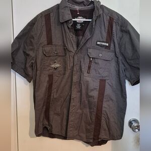 Harley-Davidson M Green & Brown  Shirt Sz.XL Mechanic Style